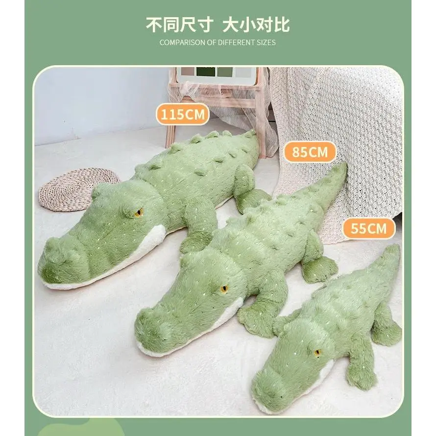 Soft Crocodile Plush Toy Fluffy Full Stuffed Animal Pillow Doll Jungle Green Giant Alligator Sofa Cushion Birthday plush Gift