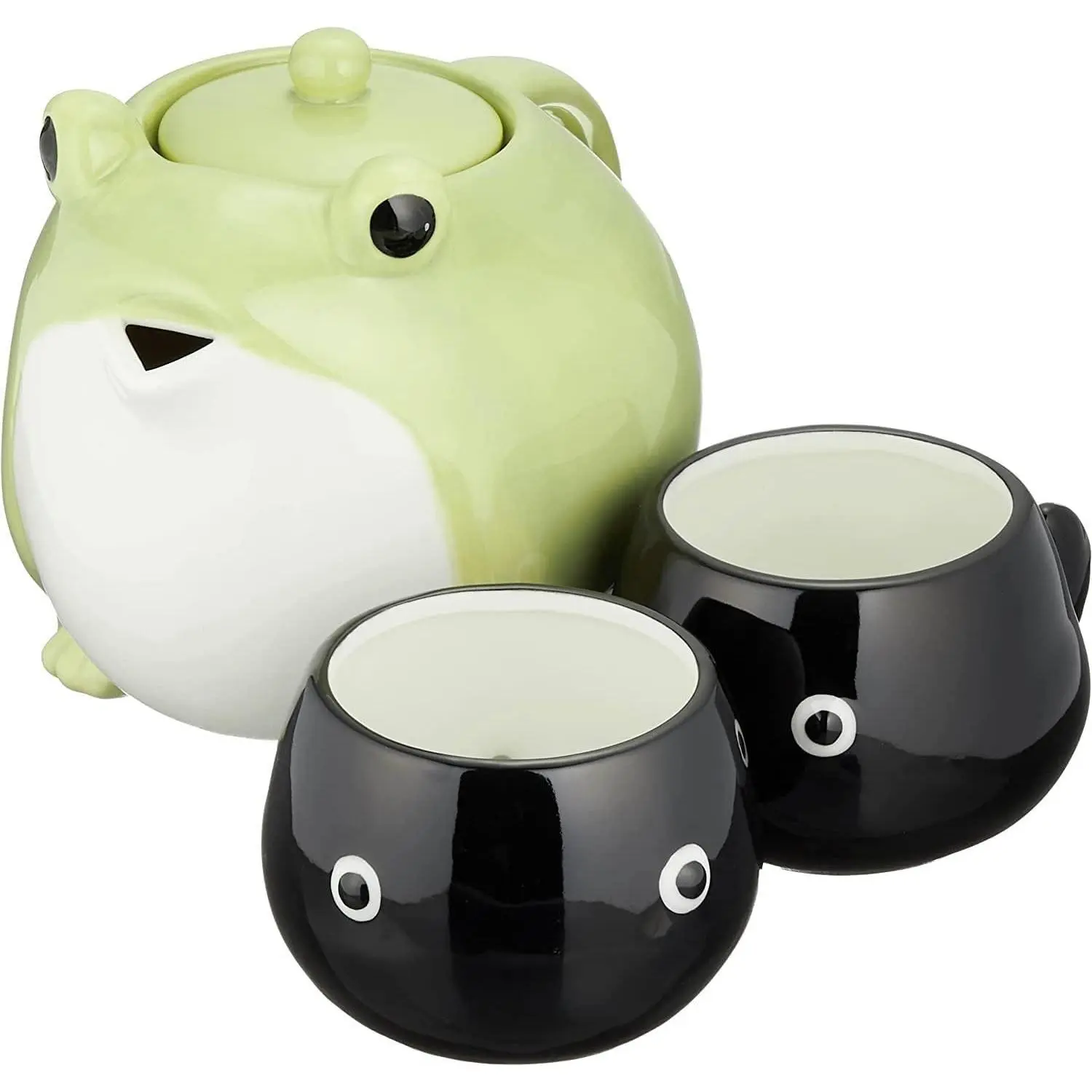 Cute Frog Parent-Child Teapot & Tea Cup Set, 600ml (20.3 fl oz) Teapot, 140ml Tea Cup Tableware