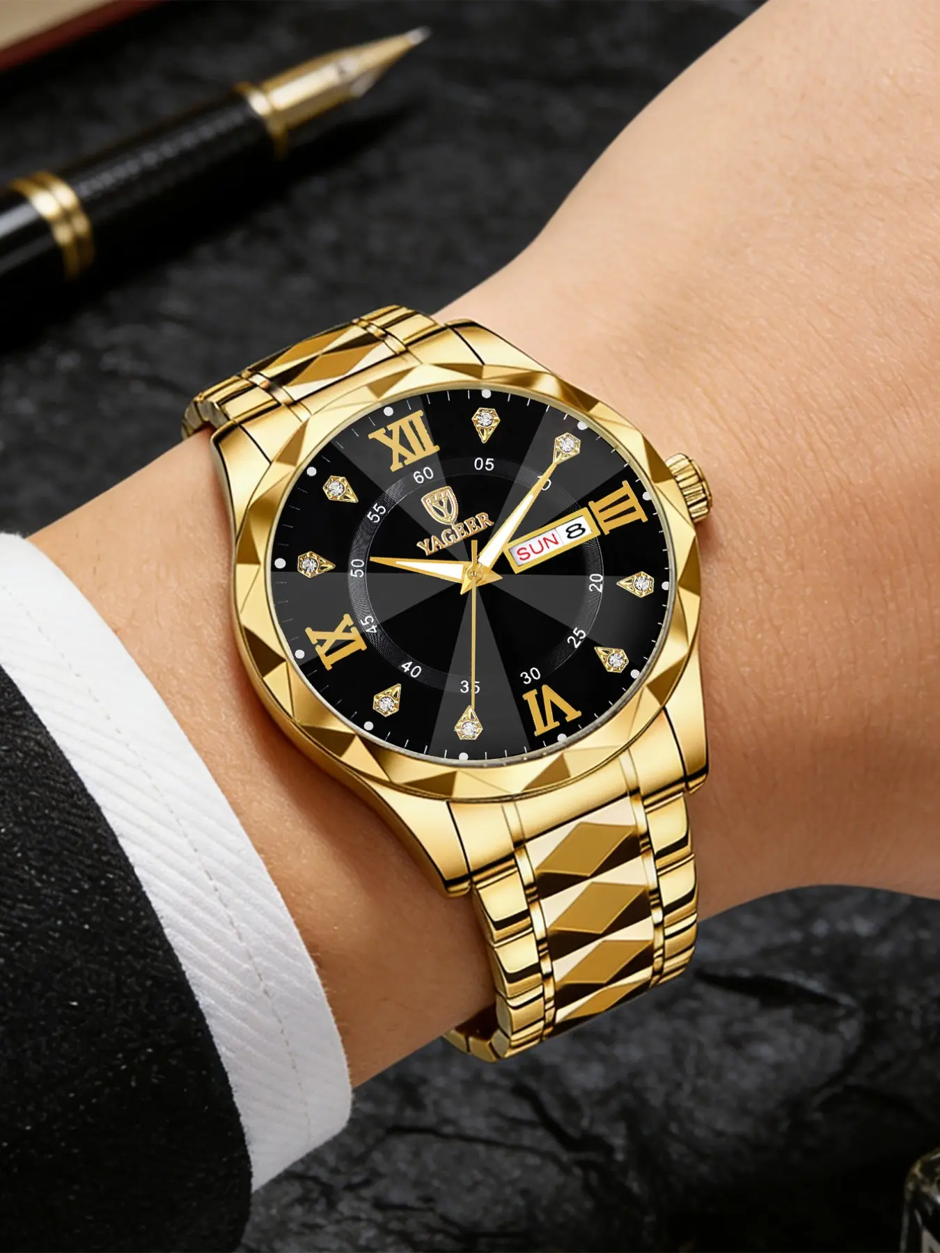 Men's New Fashion Quartz Watch, Round Dial, Analog Display, Night Light, Perfect Gift, Business, Date, Travel, Silver Color