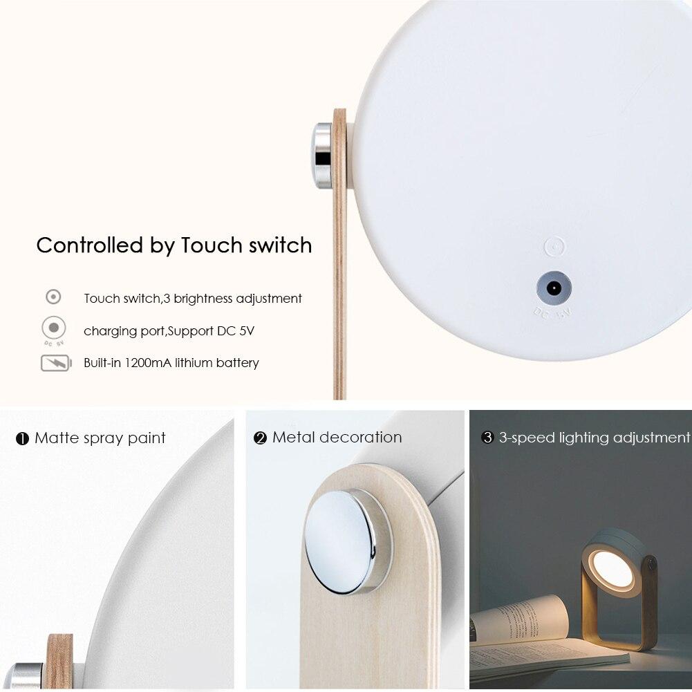 Foldable Touch Dimmable Reading LED Night Light Portable Lantern Lamp USB Rechargeable For Home Decor