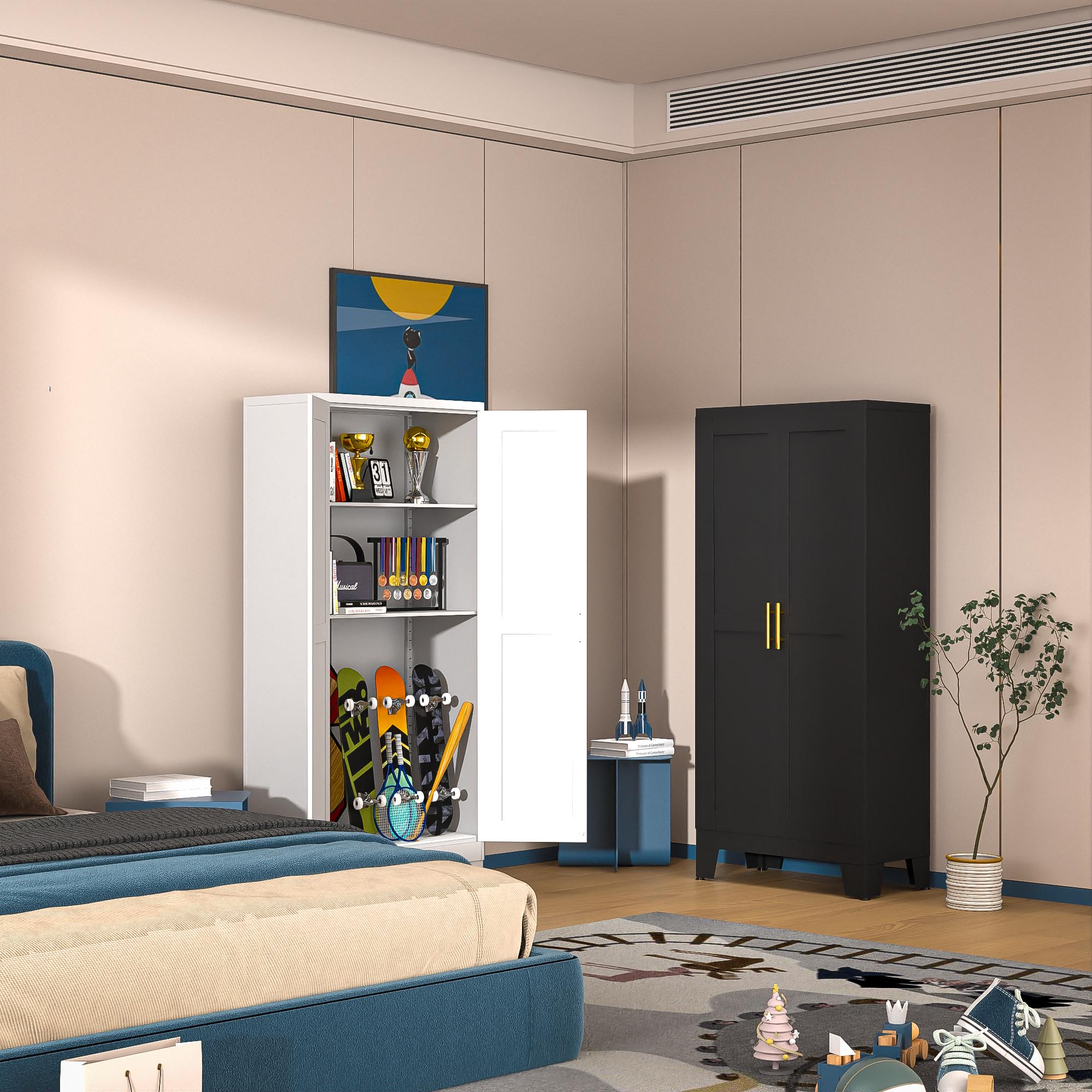 61.02" Pantry Cabinet, Kitchen Pantry Storage Cabinets with Adjustable Shelves and Feet, White Pantry Storage Cabinet for Kitchen, Dining Room, Living Room and Bathroom Cupboard Furniture