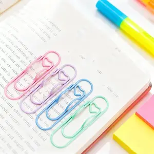 12-Pack Giant Heart Paper Clip Pen Holders for Notebooks, Aesthetic Pastel Metal Bookmark Clips for Journals & Planners, 4 Assorted Colors (Pink, Purple, Blue, Green, 2.84")