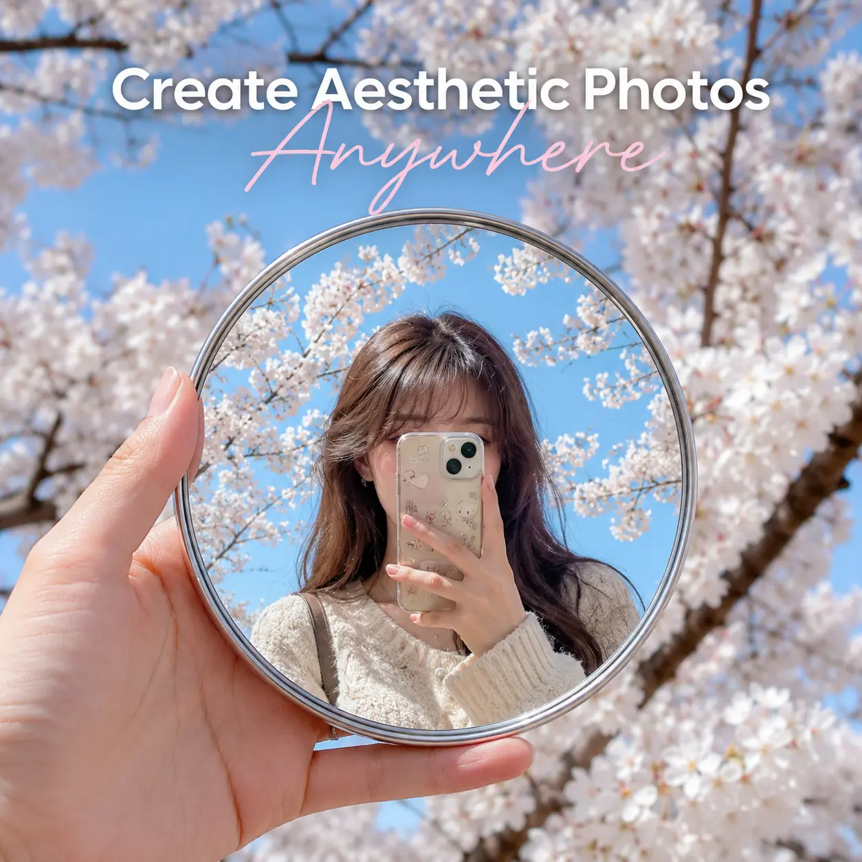Travel Photography Gadget - Small Round Mirror for Photo Check-Ins, Large And Small Sizes Available, Convex Mirror for Wide-Angle Shooting, Essential Travel Gift Mirror for Friends, Selfie Additions, Portable Additions, Compact Design