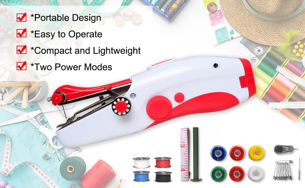 Sewing Machine, Quick Sew Mini Sewing Machine, Easy To Use For Adults Sewing Clothes, DIY, Travel
