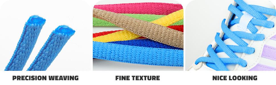 AGS Handshop 1/4" Oval Athletic Shoelaces 24"-72" in 22 Colors Half Round Shoe Laces