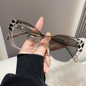 2026 New Cat Eye Glasses for Women Men - Ultra Lightweight Photochromic & Blue Light Blocking Lenses, Euro American Trend Rimless/Trendy Eyewear for No-Makeup Look & Daily Outfit