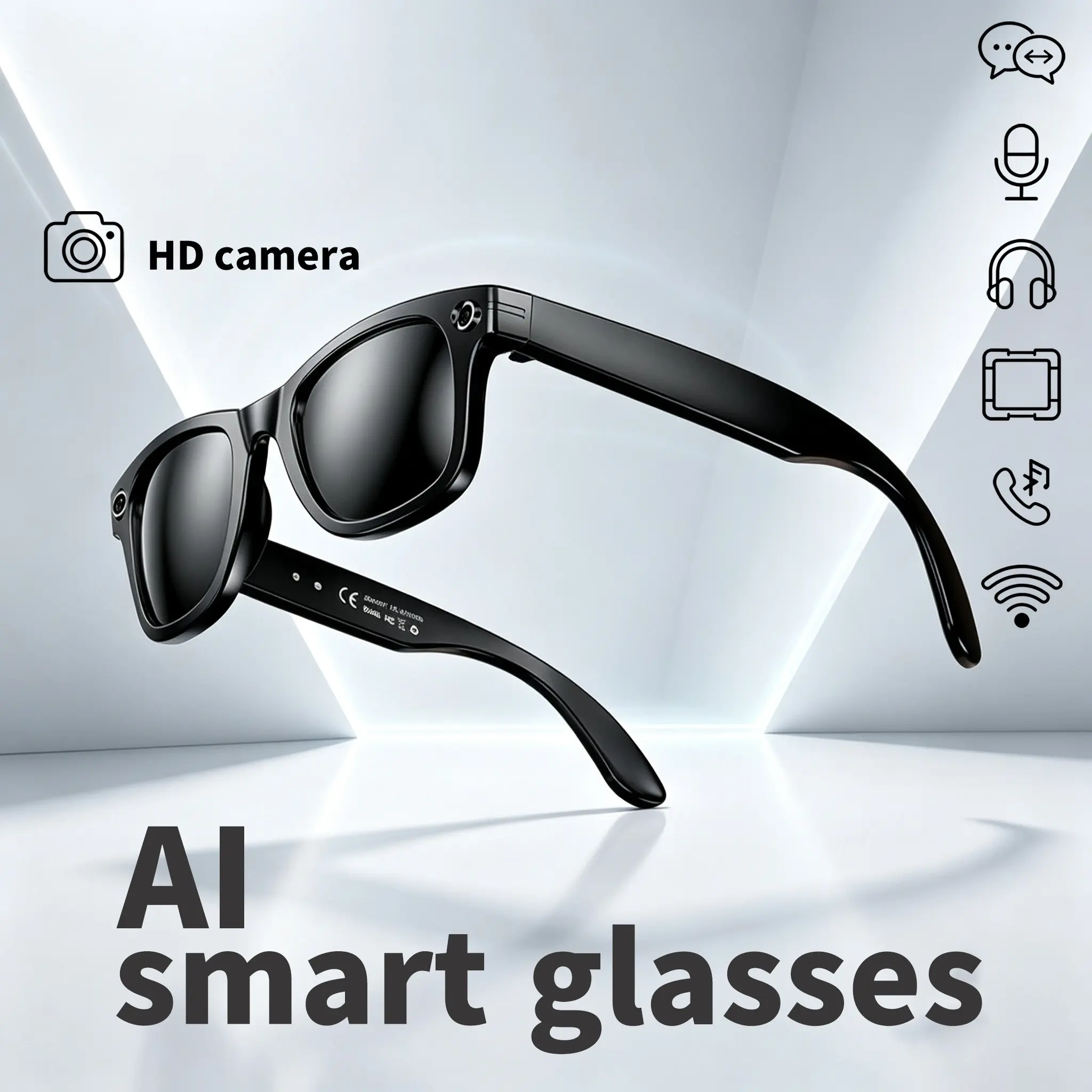 W610 Upgrade HD Smart Glasses, Color-Changing Smart Sunglasses, Video Recording, Voice Control, Bluetooth-compatible Calling, Music Player, Real-Time Translation