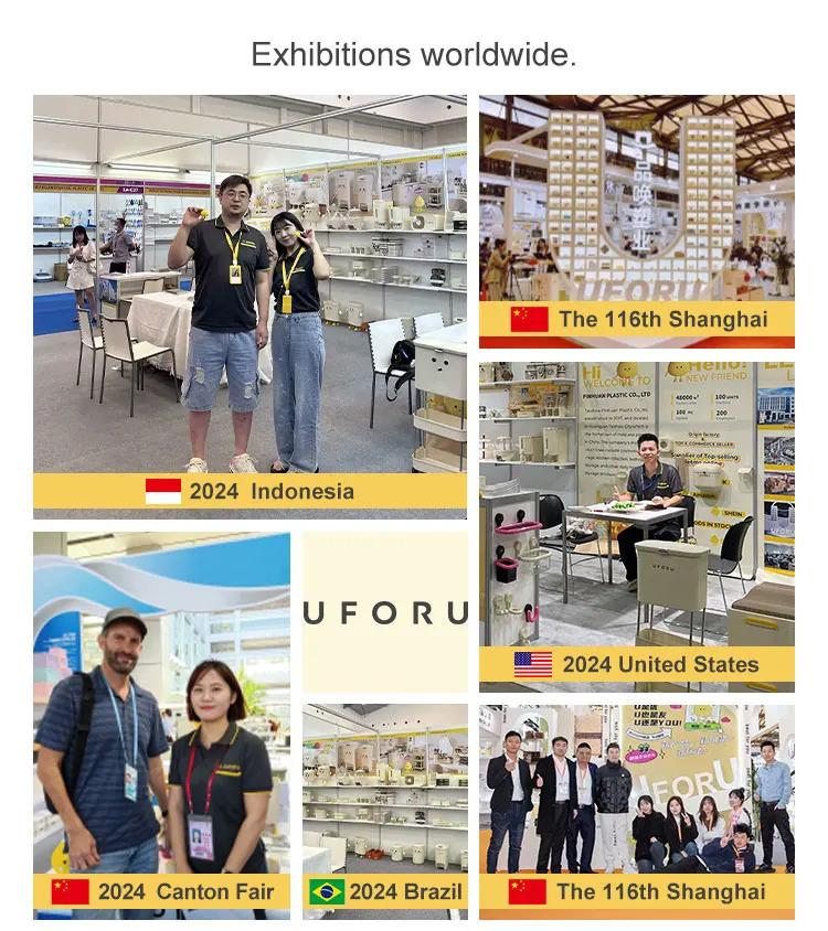 UFORU US Stock Modern Plastic Cereals Storage Rotating Dispenser 360° Large Airtight Rice Container Food Storage Box With Lid For Kitchen Pantry Organization