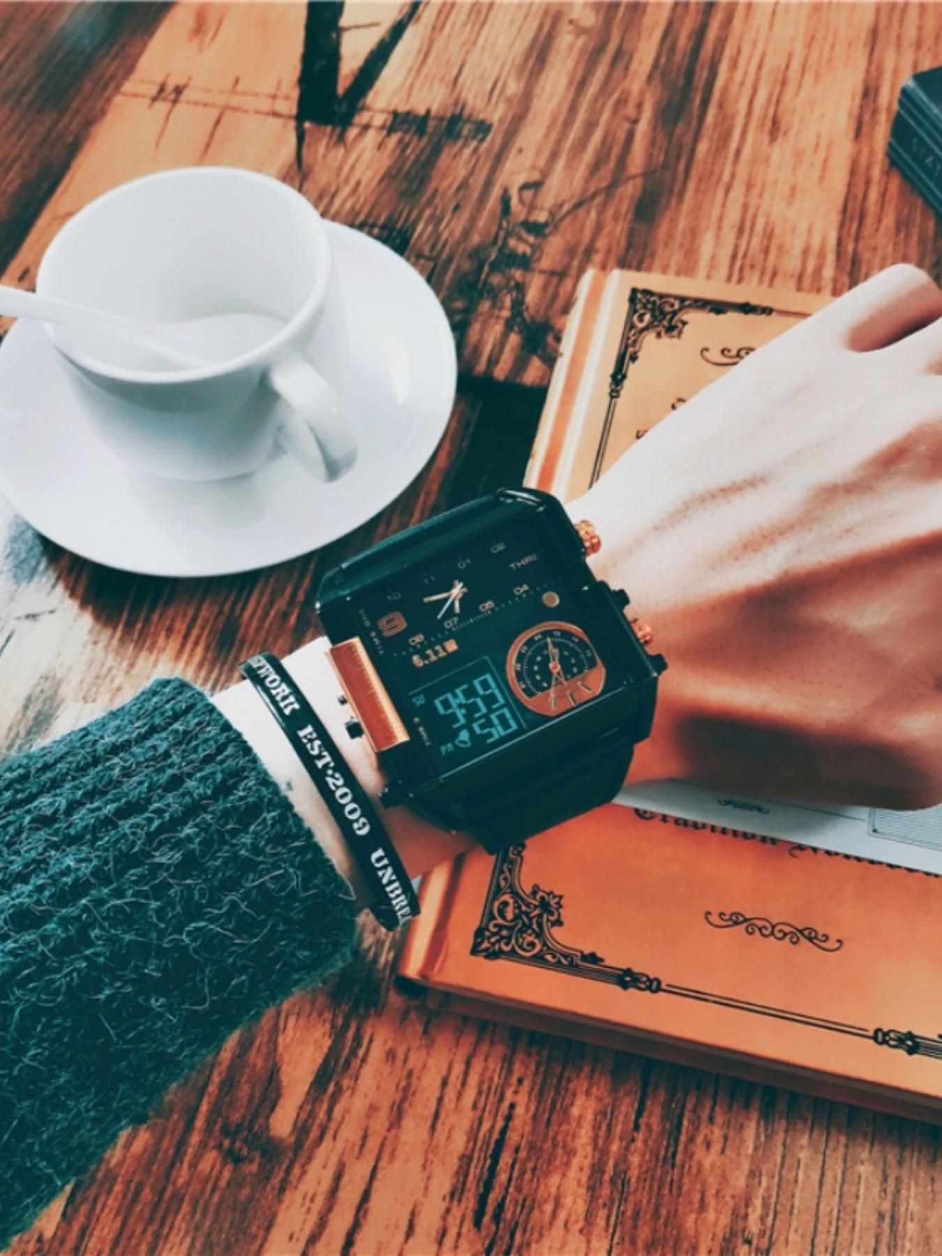 Men's Business Fashion Square Dial Watch, Square Dial Wristwatch, Fashion Watch for Party, Daily Clothing Decor, Trendy All-match & Exquisite Watch for Birthday Gift with Box