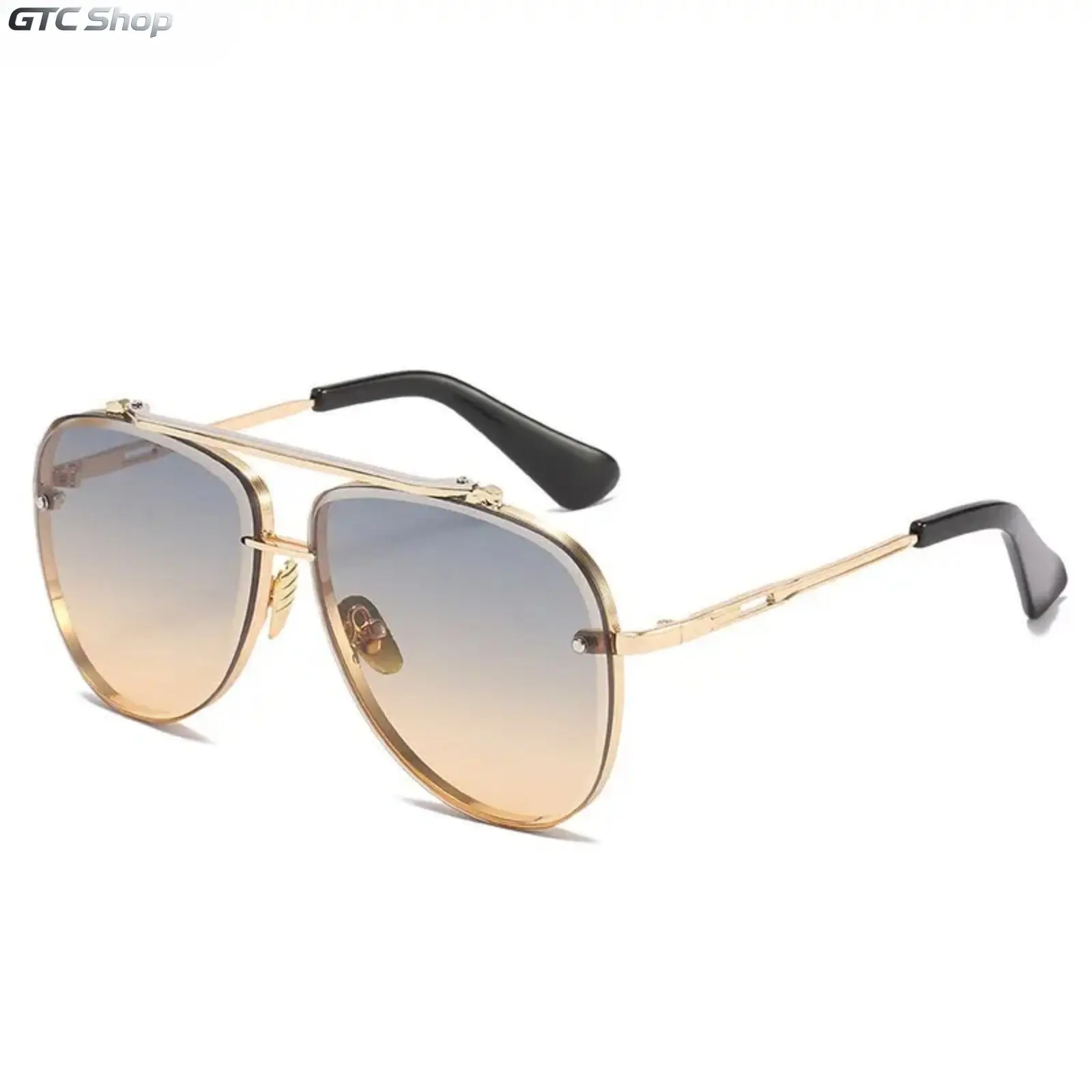 Unisex Metal Aviator Sunglasses with Double-Bridge Design, UV400 Protection & Lightweight Frame, Trendy Fashion Shades Perfect for Driving, Road Trips, Everyday Use and All-Match Styling