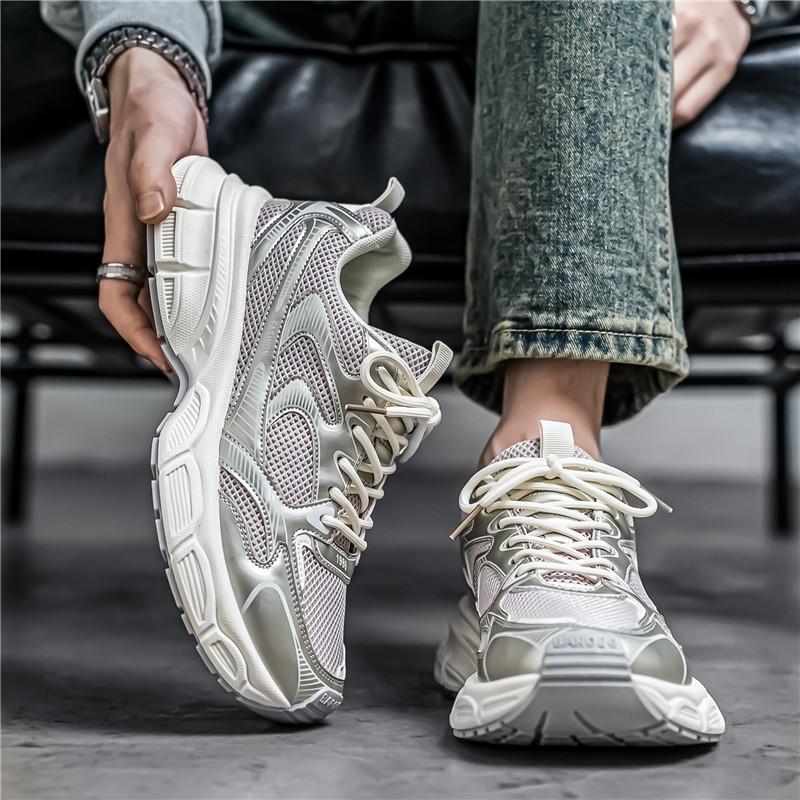 UYCEKK Men's Summer Casual Sports Breathable Thick-Soled Running Shoes for Teenagers