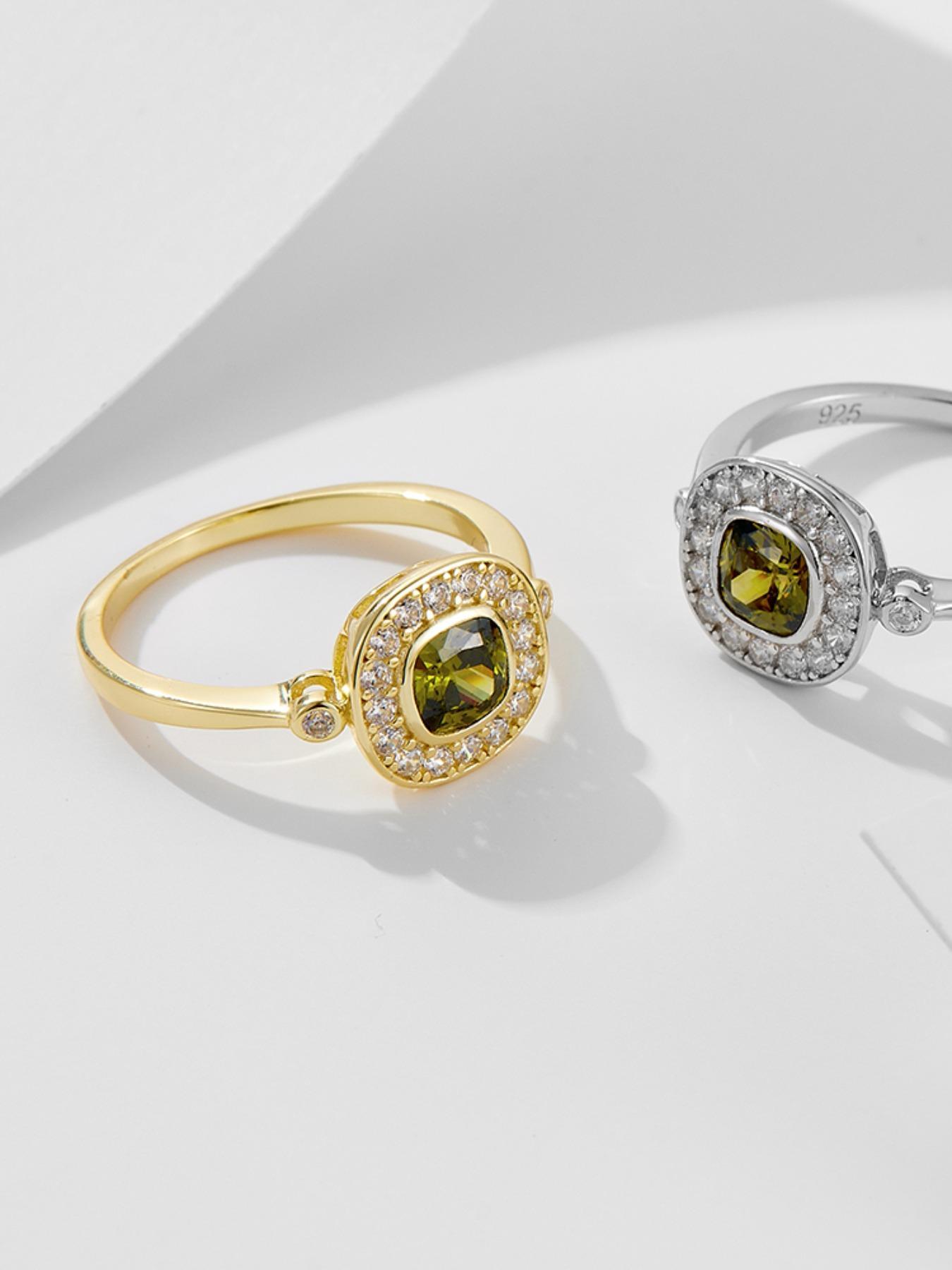 925 Sterling Silver Zirconia Decorated Ring, Fashion Jewelry for Party, Daily Clothing Decor, Trendy All-match & Exquisite Jewelry for Birthday Gift