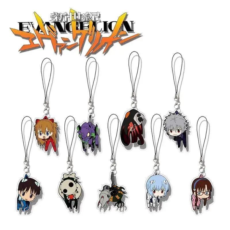 2026 Hot Neon Genesis Evangelion Acrylic Keychain - Cute Q-Version Evangelion-1 Ayanami Rei, Asuka Cartoon Anime Peripheral Accessories for Toys & Hobbies Collectibles