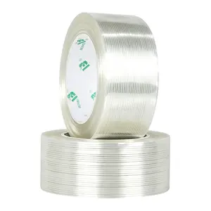 2  Filament Strapping Tape, 2inx45yds, Mono Fiberglass Transparent Reinforced ing, Heavy Duty Wearproof Tape, 5.5mils