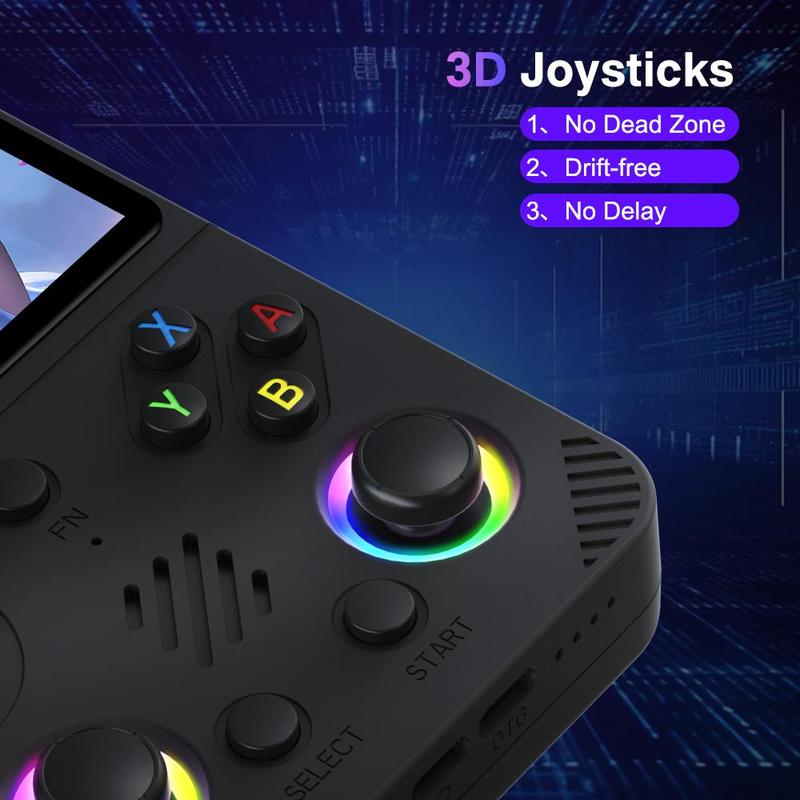 RG36 PRO Retro Handheld Game Console with 3.5 Inch IPS Screen Linux System Multiple Color Options Black Purple White