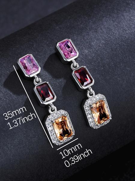 ICED CHICS 1 Pair Colorful Hip-hop Stud Earrings, Elegant and Stylish, Earrings and Trendy Jewelry, High Cost Performance, Perfect for Gifting, Dates, Valentine's Day, Birthday Gifts, High Quality Earrings