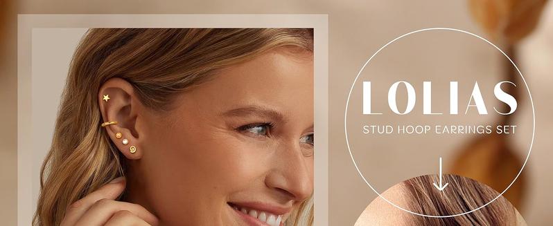 LOLIAS 21Pairs Surgical Steel Flat Back Stud Earrings Hypoallergenic 20G Screw Back Nap Stack Cartilage Earring Stacks