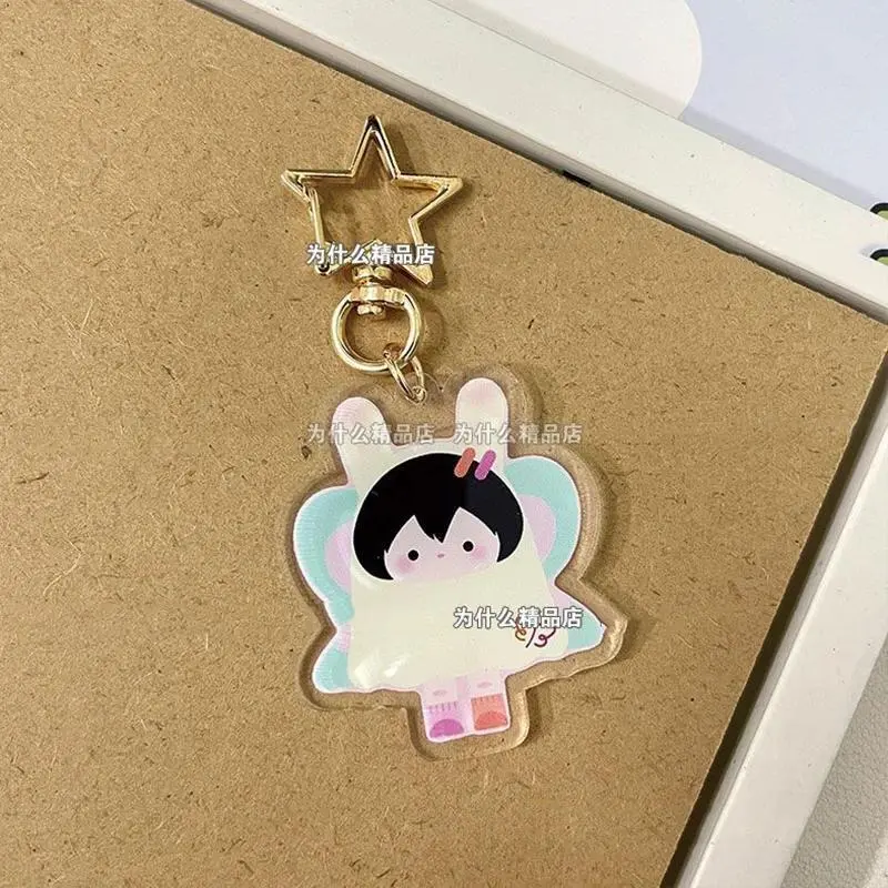 GMMTV EmiBonnie JossGawin ‌JuniorMark Cosplay Key Chain Acrylic Keychain Cartoon WilliamEst Bag Pendant Keyring Fans Accessories