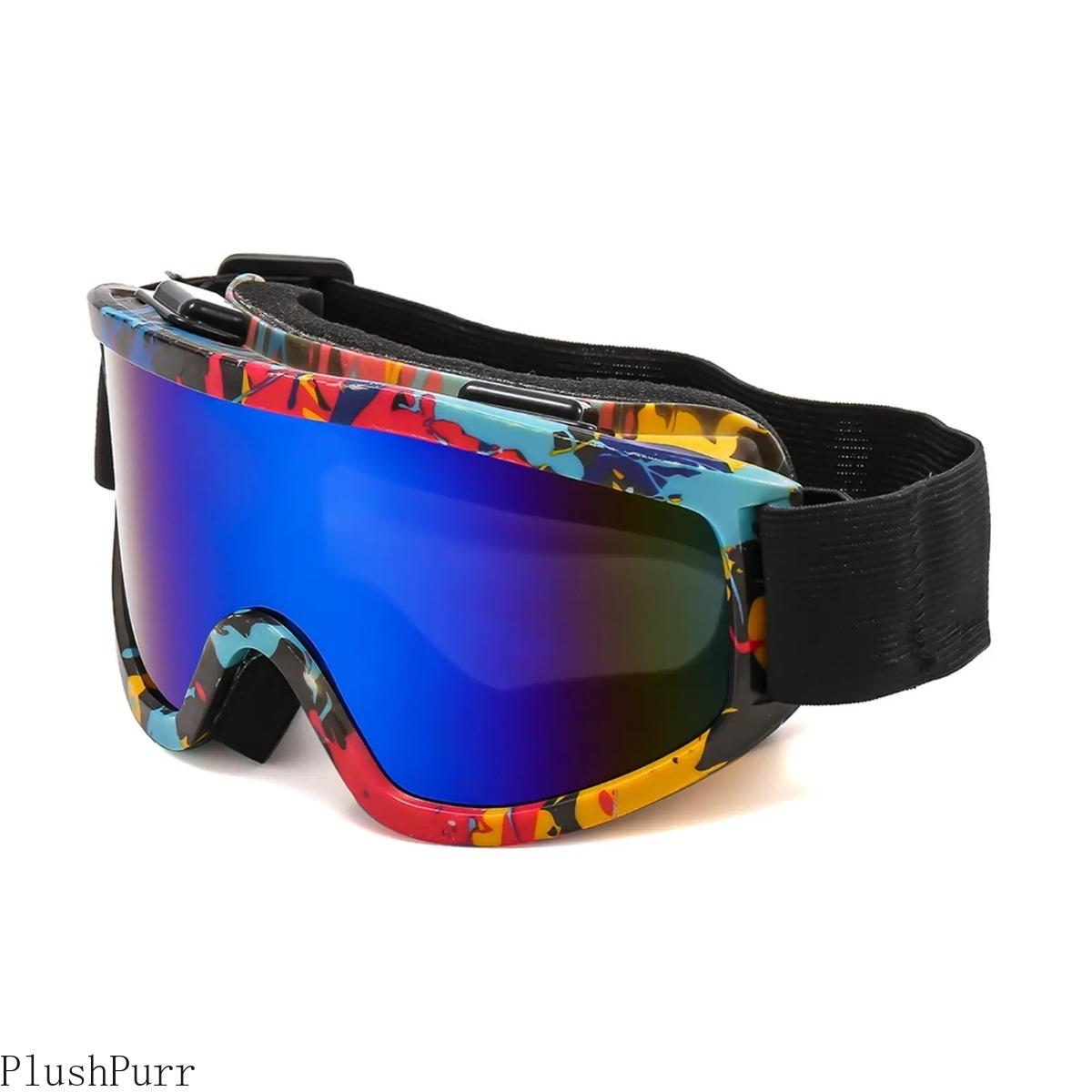 Large Frame Ski Goggles with Colorful Lens Anti-Collision Anti-Glare Lens Outdoor Sport Snow Snowboard for Snowboarding Skiing