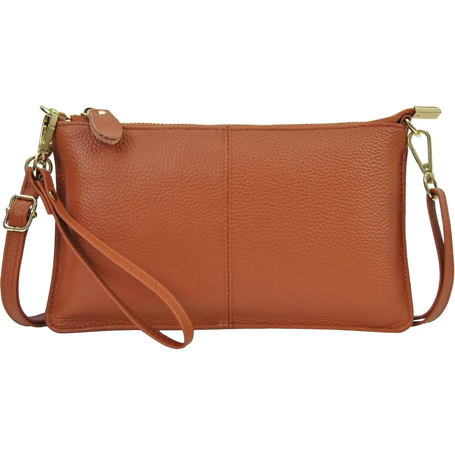 Women  Crossbody Wristlet, Women's Handbag, Chic  Bag Small Wristlet Wallet, Golden Accent Zipper