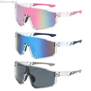 3-Pack Unisex One-Piece Wraparound Sports Sunglasses, windproof UV400 protective lenses with integrated single-piece design, comfy lightweight cycling eyewear for MTB biking, road riding, driving, hiking and daily outdoor recreation.