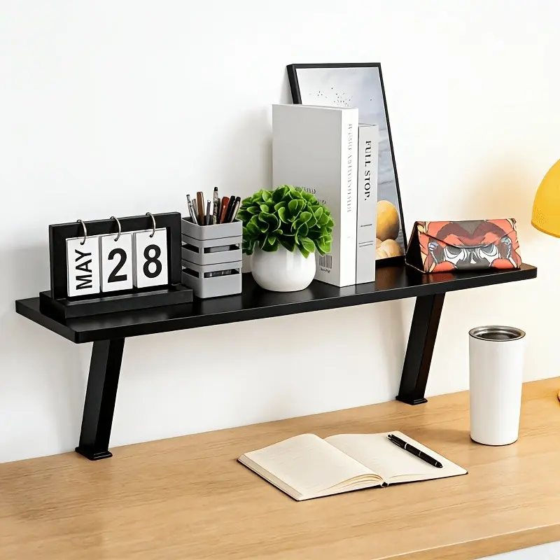 Adjustable Height Wooden Monitor Stand Rectangular Laptop And Monitor Riser Desktop Stand for Office Home School Workstation Desk Organizer