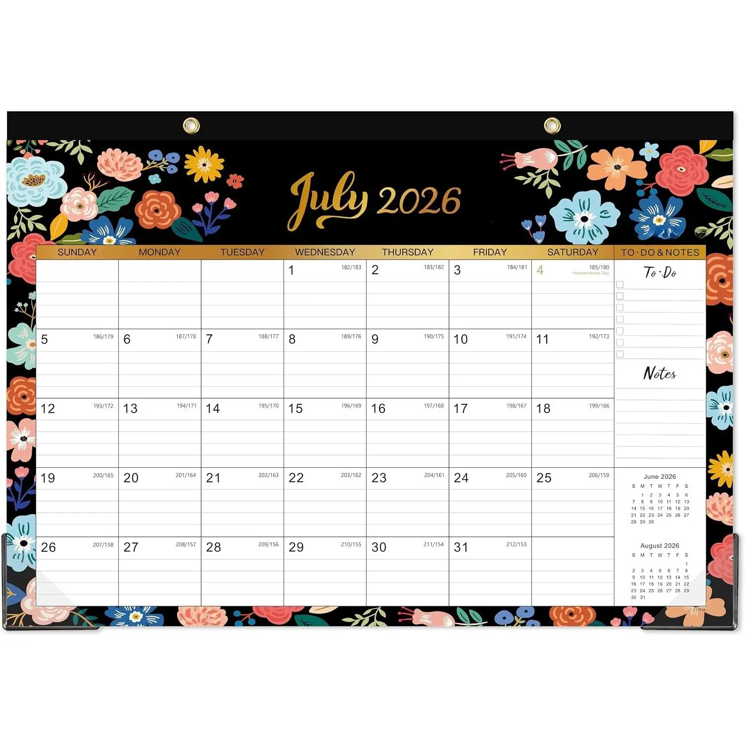Calendar 2026-2027 - Desk Calendar 2026-2027 | 18-Month Desk/Wall Calendar, Jul. 2026 - Dec. 2027, 16.8" x 12", Desk calendar with Corner Protectors, Ruled Blocks