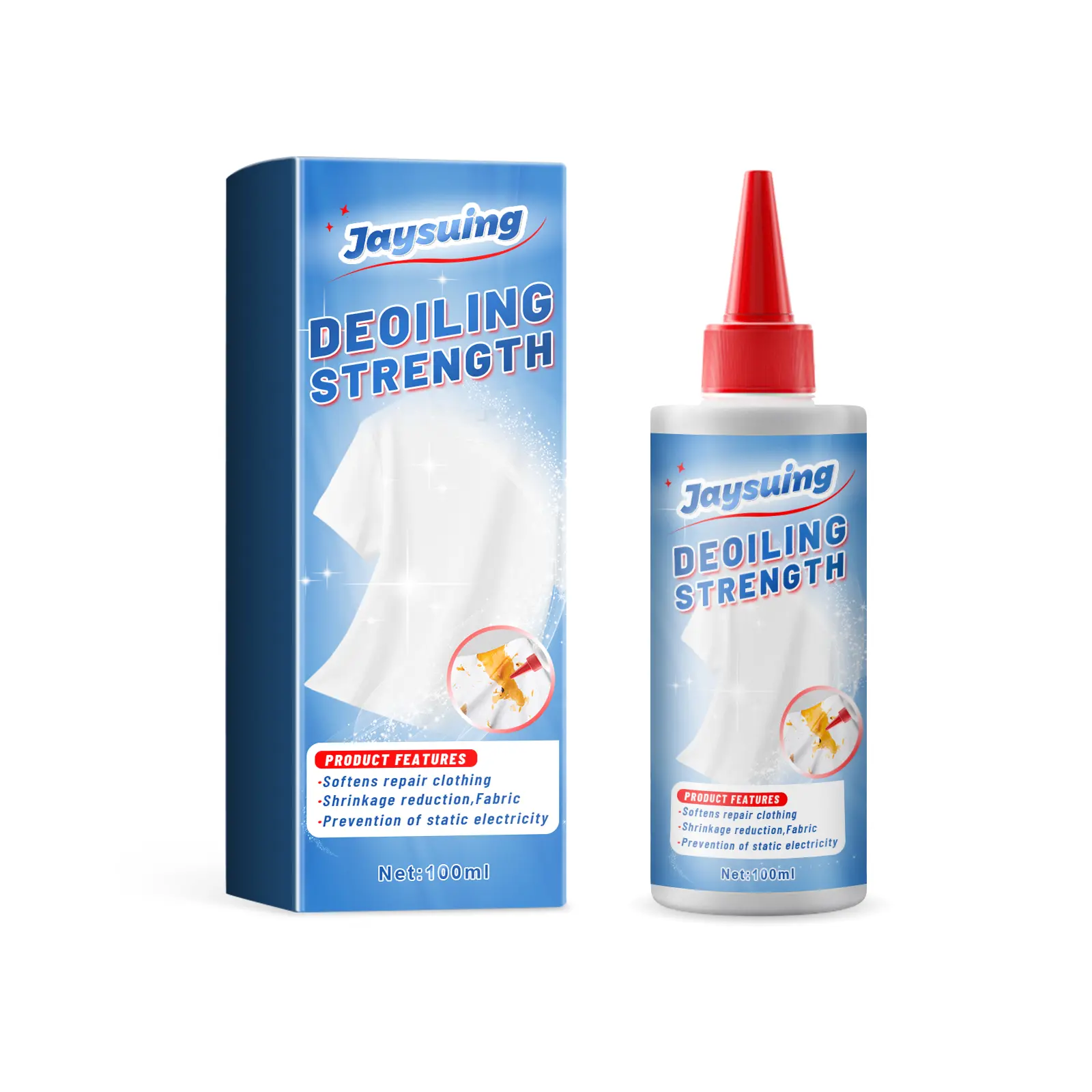 Jaysuing household items Laundry Stain Remover Deeply Removes Tough Oil Blood Sweat Protein Stains Protects Garment Color Deoiling Strength Fabric Softener Antistatic Care