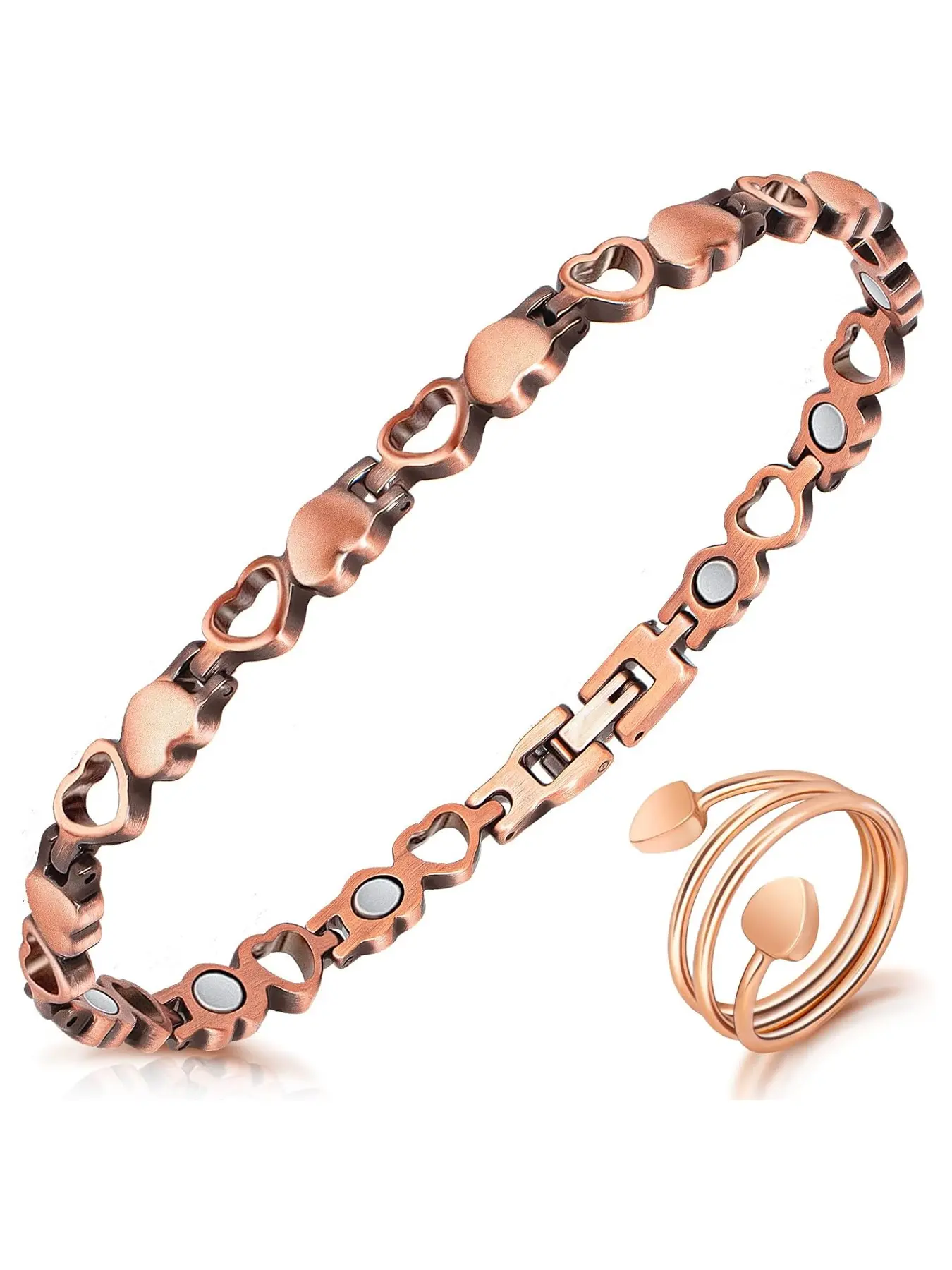 Copper Anklet for Women Magnetic Copper Ankle & Lymphatic Drainage Ring with 3500 Gauss Magnets 100% Solid Pure Copper Jewelry Gift with Adjustment Tool