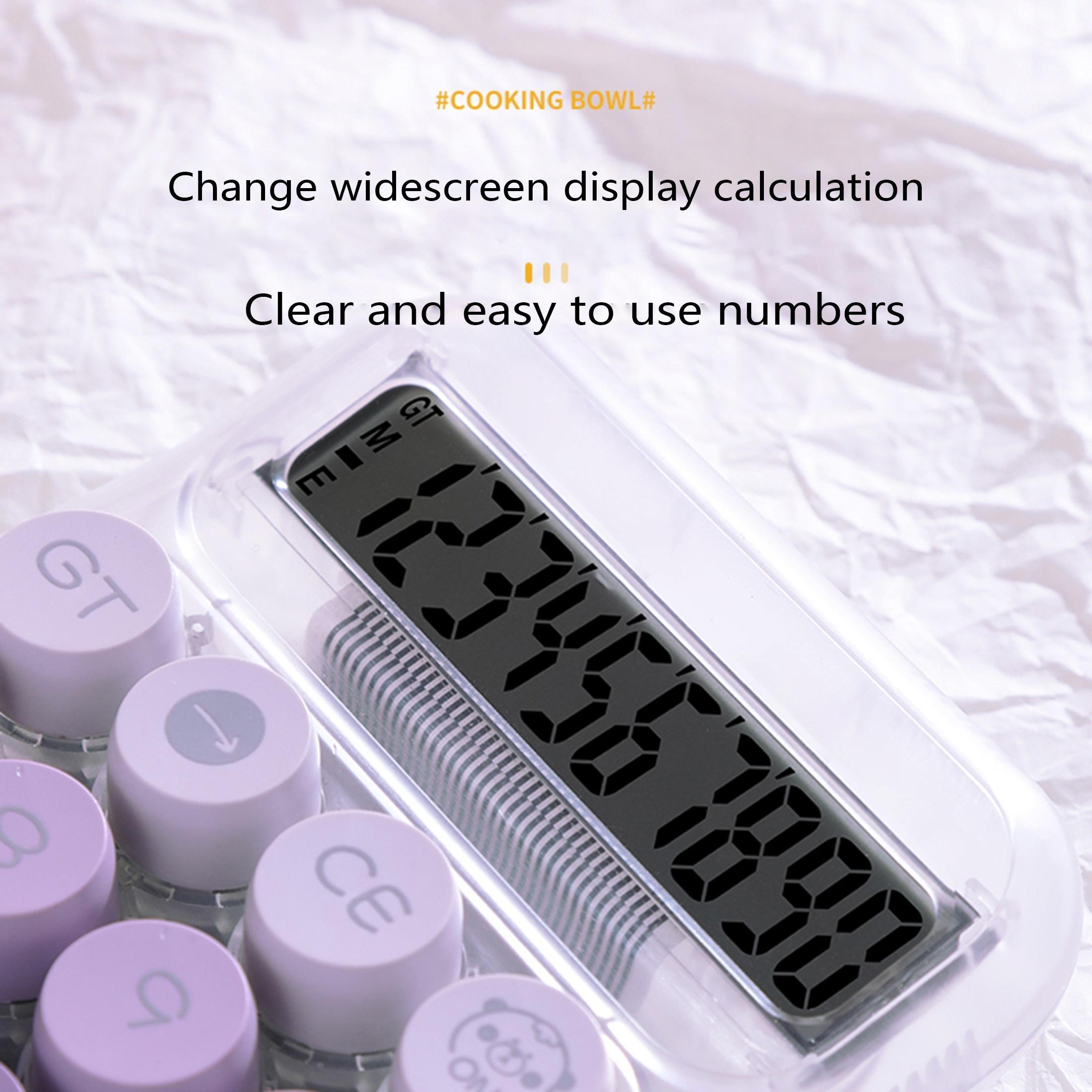 Transparent Shell Calculator, 1 Count 10 Digit Large Button Calculator with Display, Battery Powered Cute Calculator for Office Home School (without Battery) Office Stationery Supplies