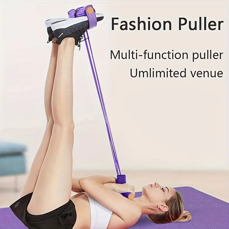 Pedal Resistance Band Puller, full-body workout fitness equipment with non-slip foot pedal design, portable abdominal and waist trainer, suitable for strength training of arms, chest and shoulders, for home and gym use