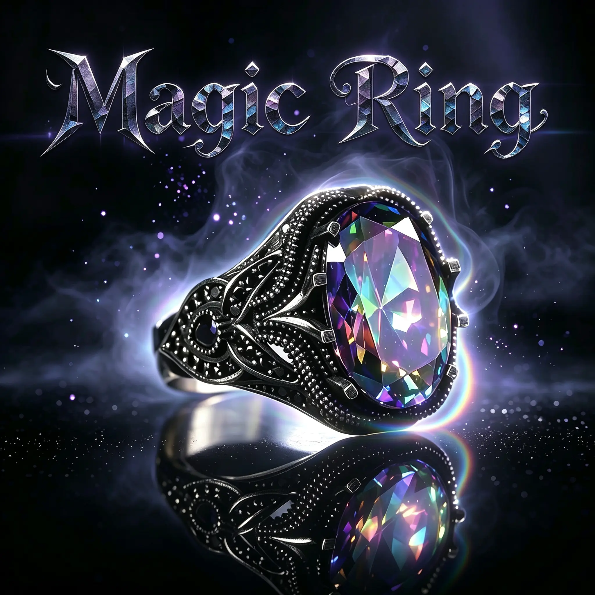 Creative New Magical Ring, European & American Oval 5A Rainbow Zircon Ring, Colorful Vintage Lucky Amulet Jewelry, Mystic Protection, Boost Luck & Attract Wealth