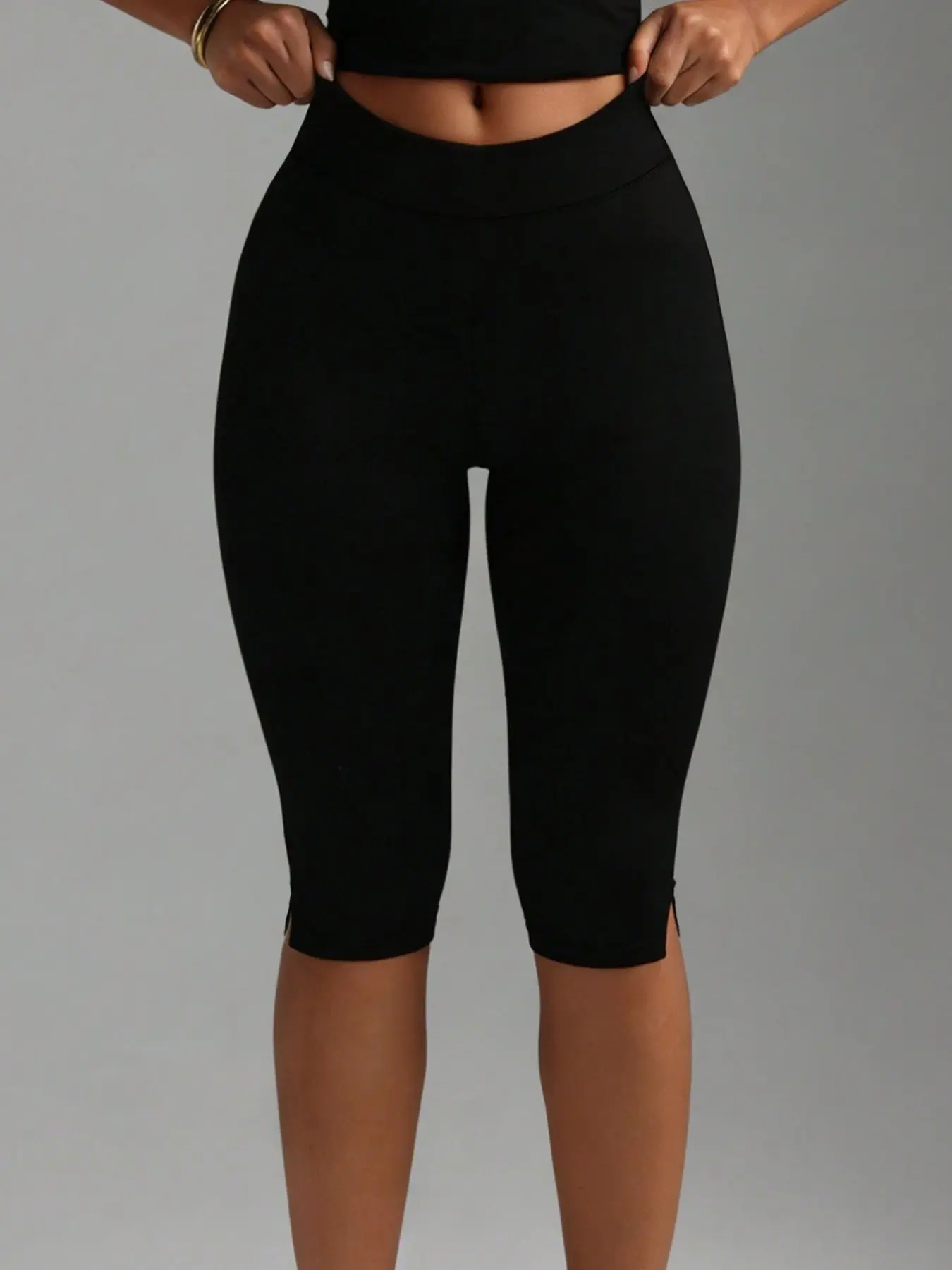 V-Neck Halter Top & Split Seven-Foot Pants Set, High Elastic Slim Fit Two-Piece, Fitness Yoga Daily Wear