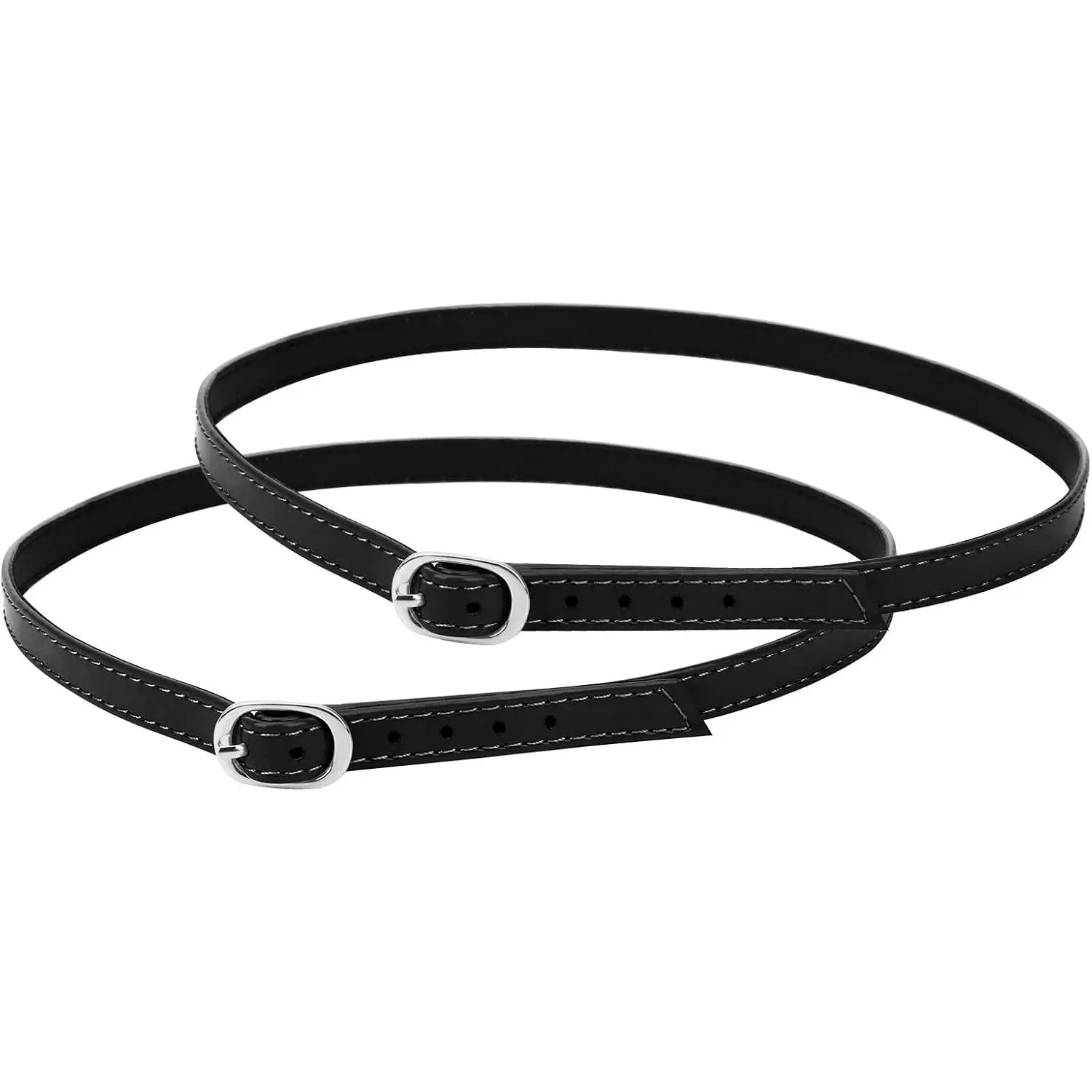 Women's Detachable PU Leather Shoe Straps Shoelaces, Lady High Heels Anti-loose Shoelace Accessories With Buckle (black)