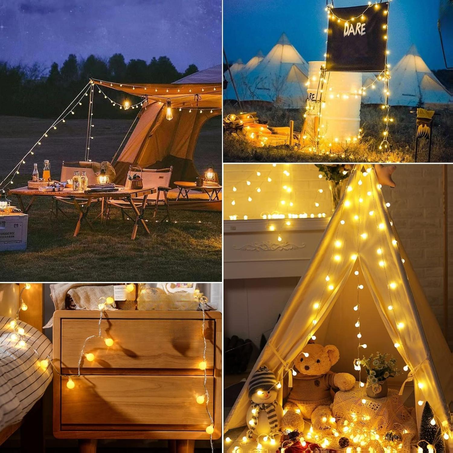 Globe String Lights, 33 Feet 100 Led Fairy Lights Plug in, 8 Modes with Remote Mini Globe Lights for Indoor Outdoor Bedroom Party Wedding Garden Christmas Tree Decor, Warm White Globe String Lights, 33 Feet 100 Led Fairy Lights Plug in, 8 Modes with Remote Mini Globe Lights for Indoor Outdoor Bedroom Party Wedding Garden Christmas Tree Decor, Warm White