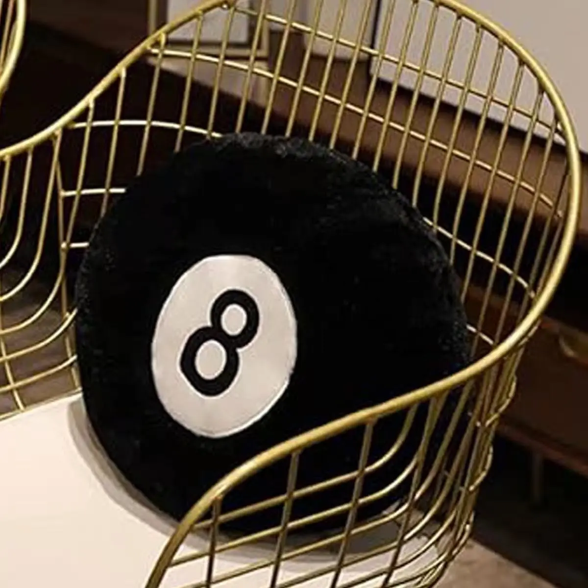 Trendy 8 Lucky Pillow, Fun Sofa Decorative Cushion, Unique 8 Billiard Pillow, Fashionable Home Decoration Pad, 1pc, Creative Decorative Cushion