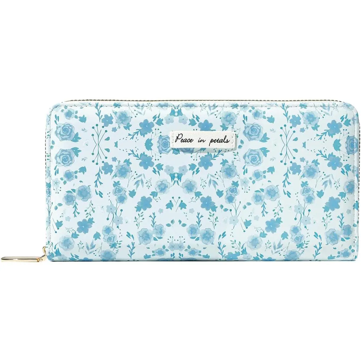 Floral Long Wallet for Women Girls (BLUE) | Clutch Wallet, Zipper  Pouch, 12 Card Slots, Phone holder