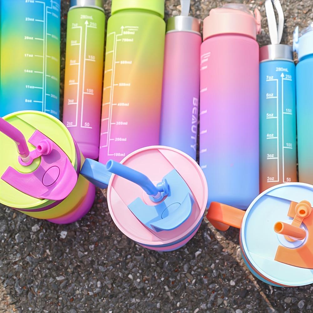 3-Piece Set Large Capacity Gradient Plastic Water Cup Suit-Durable, Leak-Proof, Portable, Free of Phenol A, Suitable for Sports, Travel and Outdoor Fitness-1380/46.6 Oz, 800 Ml/27 Oz and 280 Ml/9.5 Oz Size, Easy to Carry Design and Secure Screw Cap
