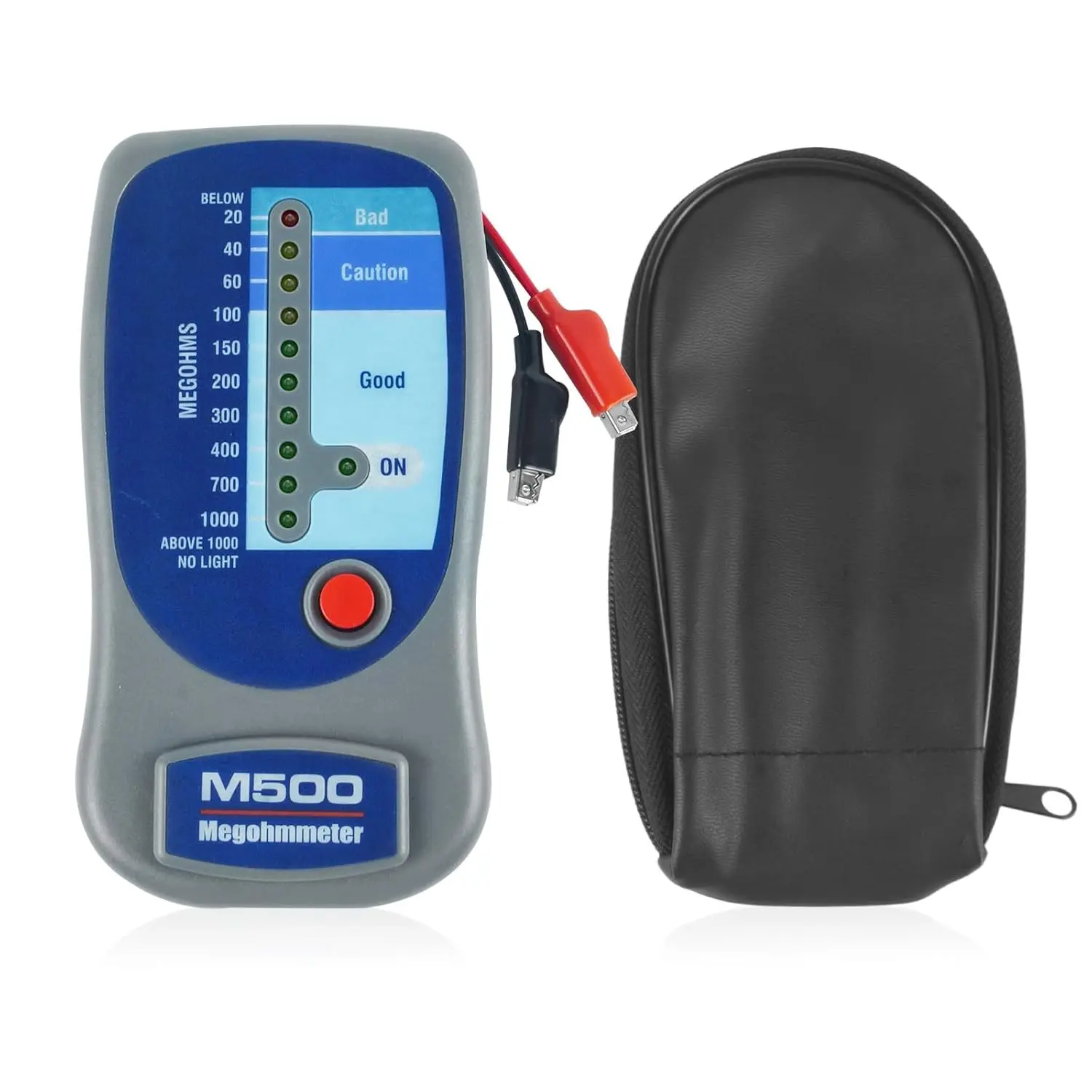 Insulation Tester Electronic Megohmmeter 0 to 1000 Megohms 500V with Soft Carrying Case