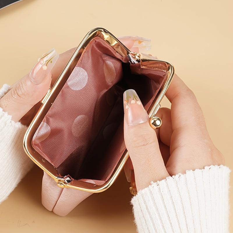 2026 New Vintage Candy-Colored Coin Purse for Women & Students, Cute Snap Closure Short Wallet Mini Handbag Coin Pouch