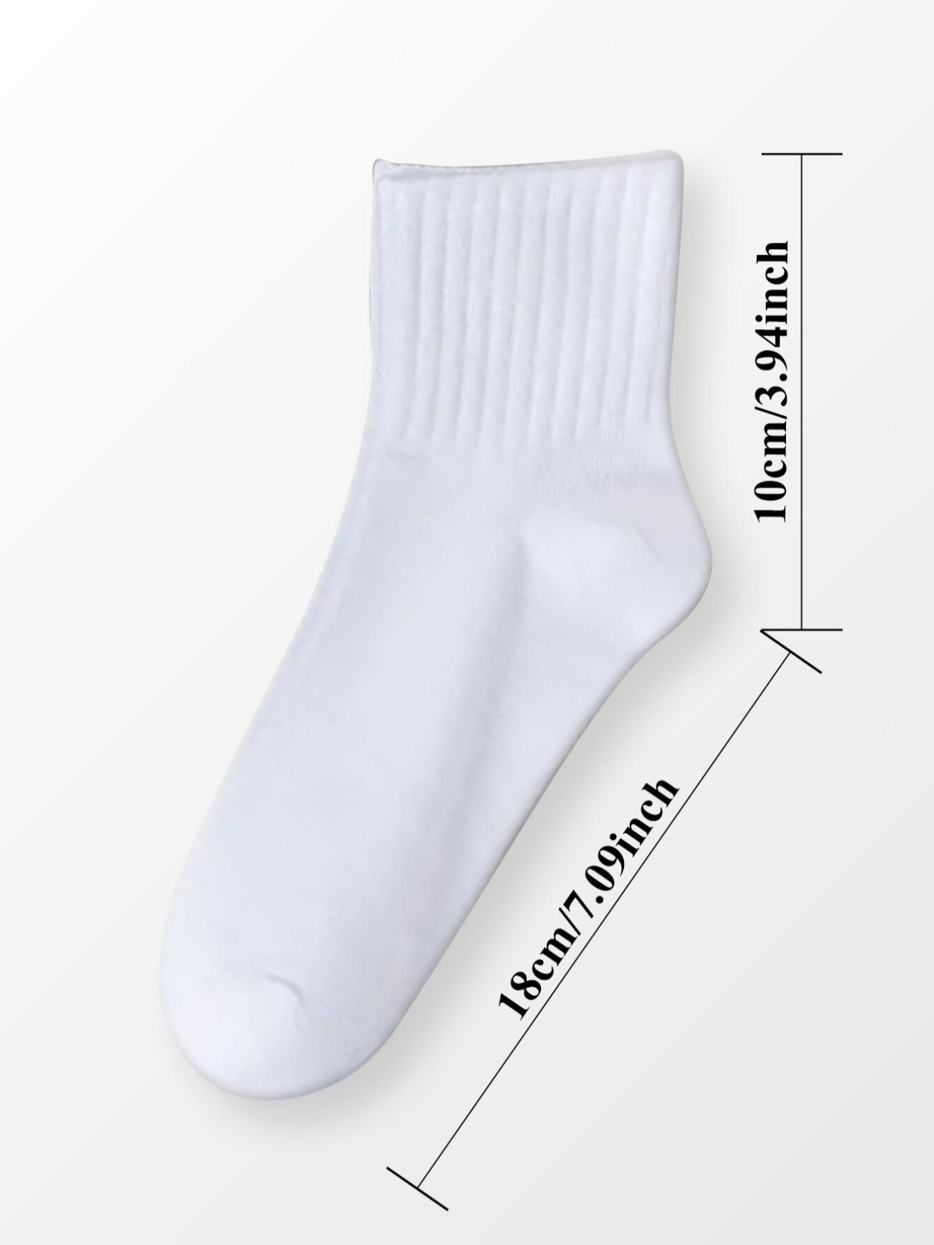 Women's 10 Pairs Solid Crew Socks, Fashion Casual Cozy Mid-calf Socks for Daily Wear, Women's Socks & Hosiery for Spring Fall