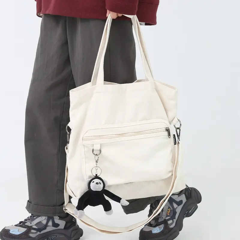 Back to Shcool Canvas Crossbody Tote Bag for Women & Men, Large Capacity Shoulder Bag Fits 15.6" Laptop, Aesthetic College School Messenger Bag