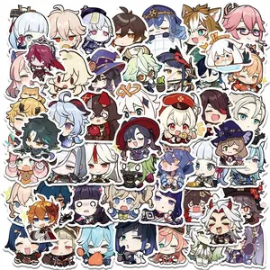 10/30/50pcs Cute Genshin Impact Anime Game Stickers Decals DIY Stationery Luggage Bike Helmet Car Cartoon Waterproof Sticker Toy