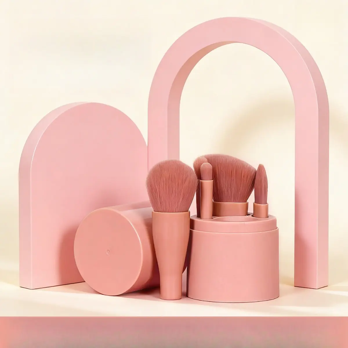 Exquisite Makeup Tool Cylindrical Makeup Brush Set, Including Eyeshadow Brushes, Powder Brushes and Blush Brushes for Beginners