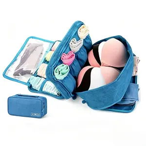 Travel Underwear Storage Bag, Portable Large Capacity Makeup Pouch, Multi-Layer Travel Organizer, Multi Compartment Organizer, One-Time Use Divider, Essential Travel Accessory, Travel Packing Pouch