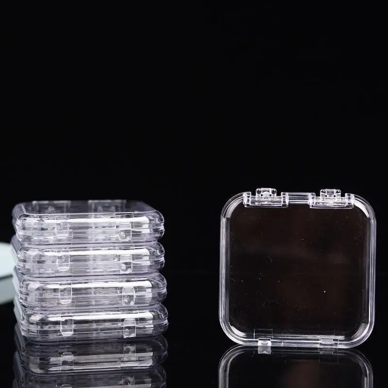 Transparent Plastic Nail Art Storage Box, Portable Organizer for False Nails, Rhinestones, Jewelry, Craft Supplies, Stackable Design