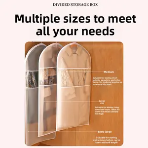 Down jacket compression dust cover, wardrobe clothing dust bag, hanging transparent garment cover bag, travel storage