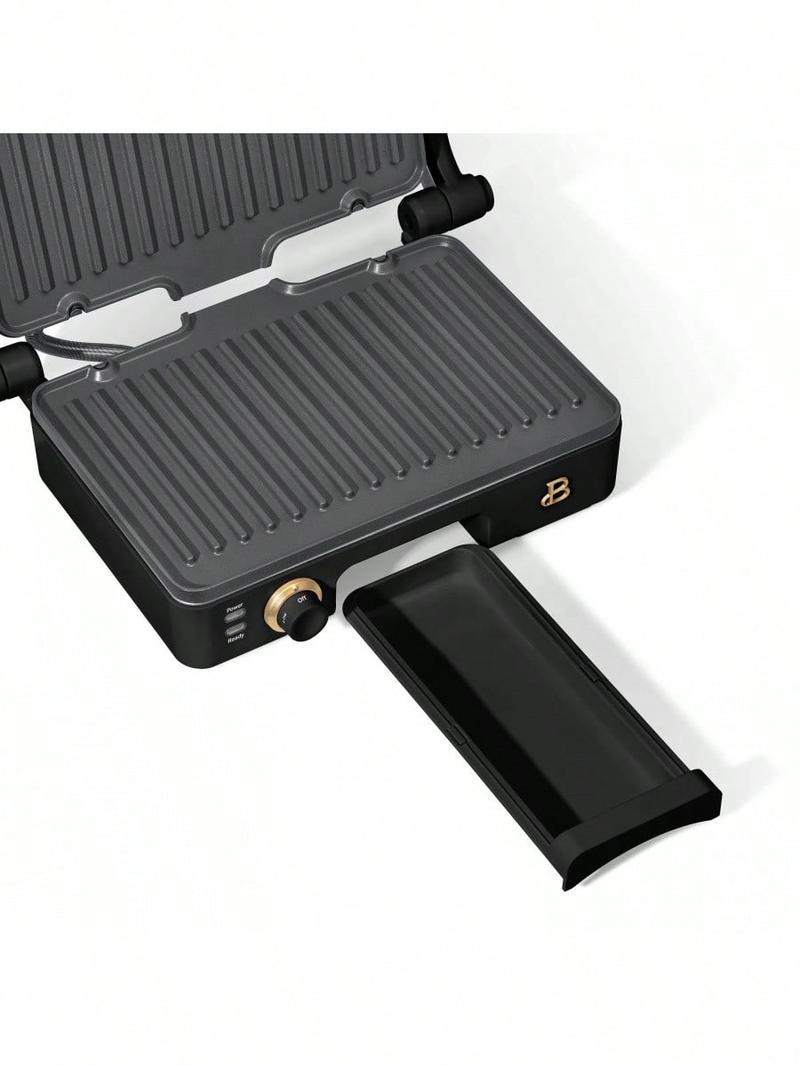 Premium 2-in-1 Panini Press & Grill with Nonstick Plates – White Finish, Dishwasher-Safe