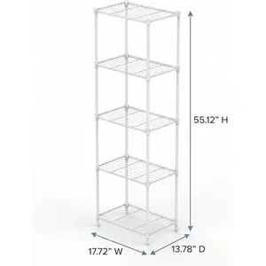 Garvee Adjustable 3-Tier & 5-Tier Metal Storage Shelves - Sturdy Freestanding Wire Organizer Rack with Leveling Feet for Pantry, Kitchen, Garage, Home, Office, 17.7"L x 11.8"W - Black