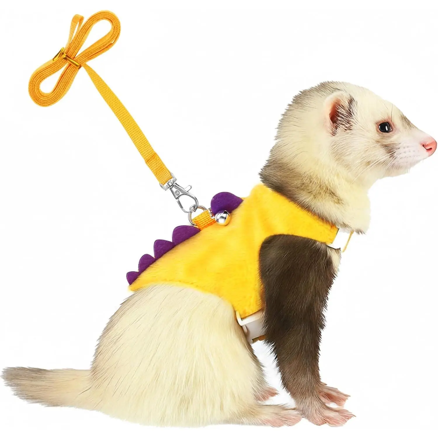 Dinosaur Small Pet Harness & Leash Set with Bell, Walking Vest for Rabbits, Guinea Pigs, Mice & Mini Dogs (Collars, Harnesses & Leads)
